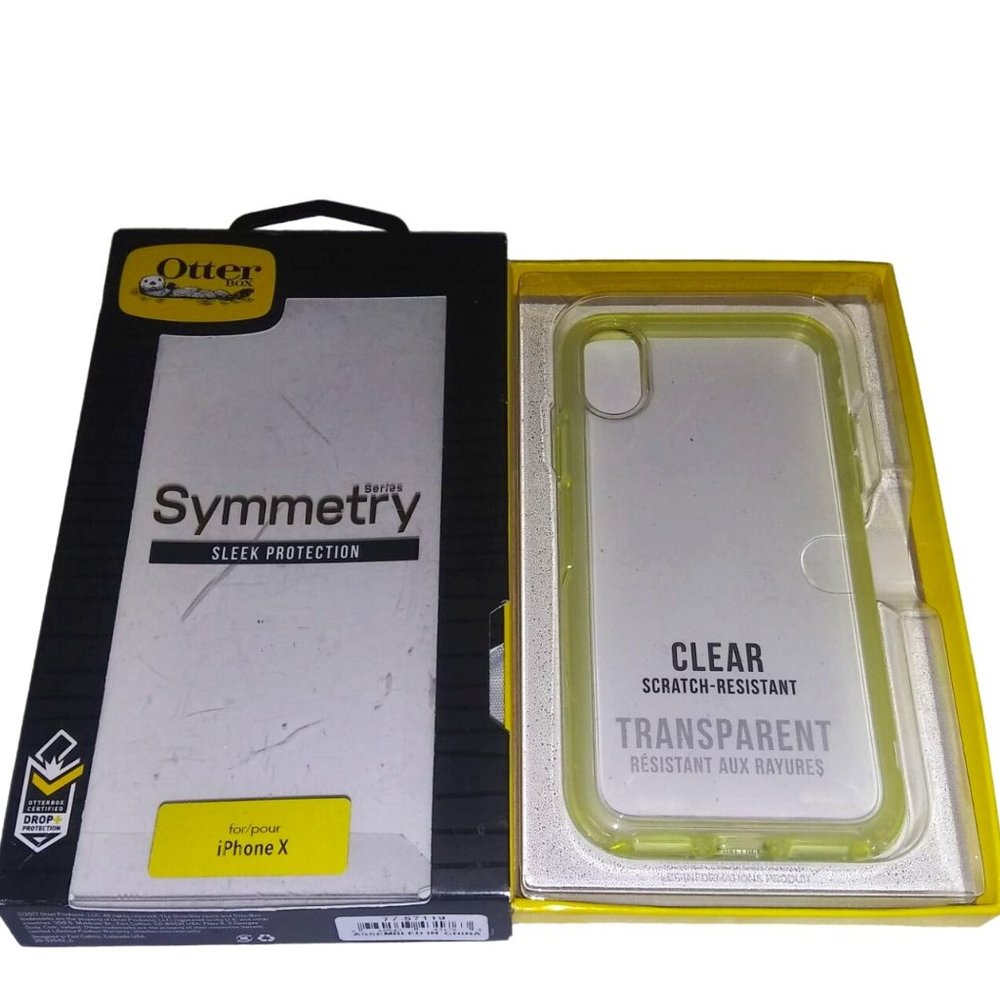 Otter Box Symmetry Clear Green iPhone X Phone Protection Case Sleek Design